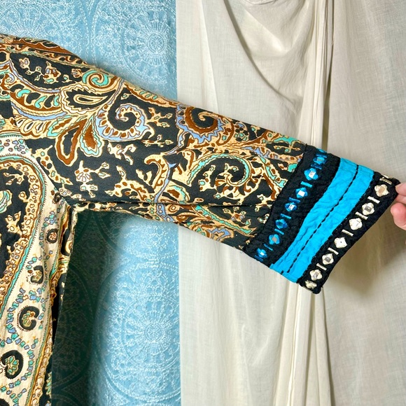 Soft Surroundings Embroidered Paisley Print Tunic #1 - Picture 3 of 7